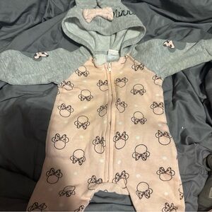Disney Gray and Pink Minnie Mouse Footie